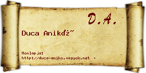 Duca Anikó névjegykártya